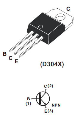 Цоколевка транзистора D304X